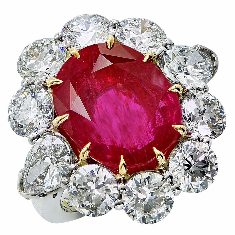 Aletto Ruby Diamond Platinum Ring